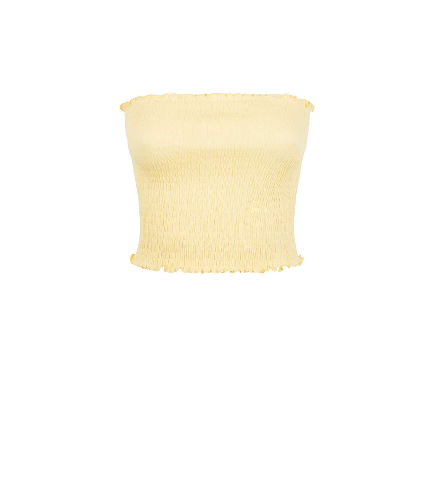 Pale Yellow Shirred Bandeau Top Image 4