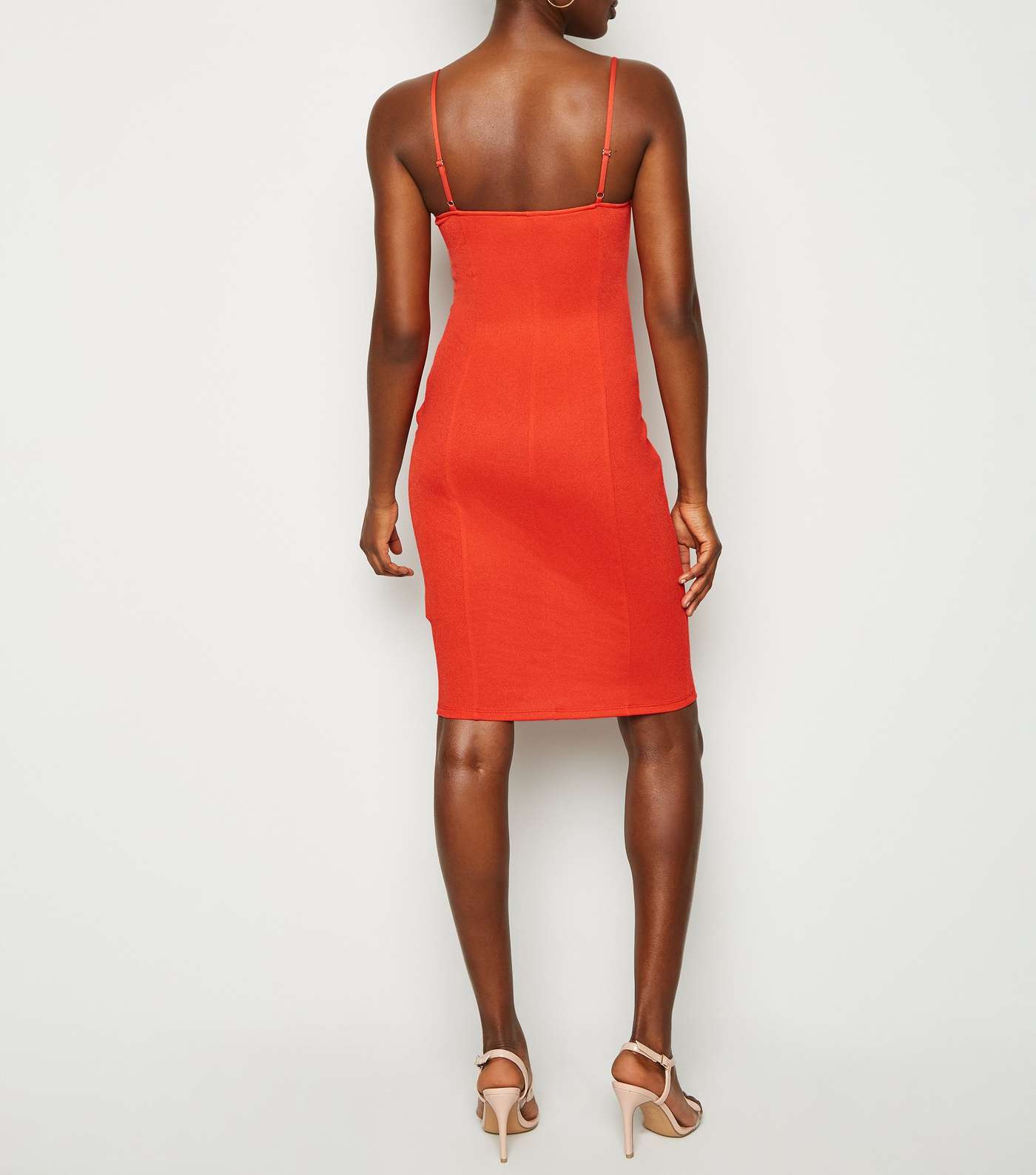 Red Ruched Side Mini Bodycon Dress Image 2