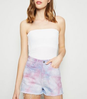 tie dye jean shorts womens