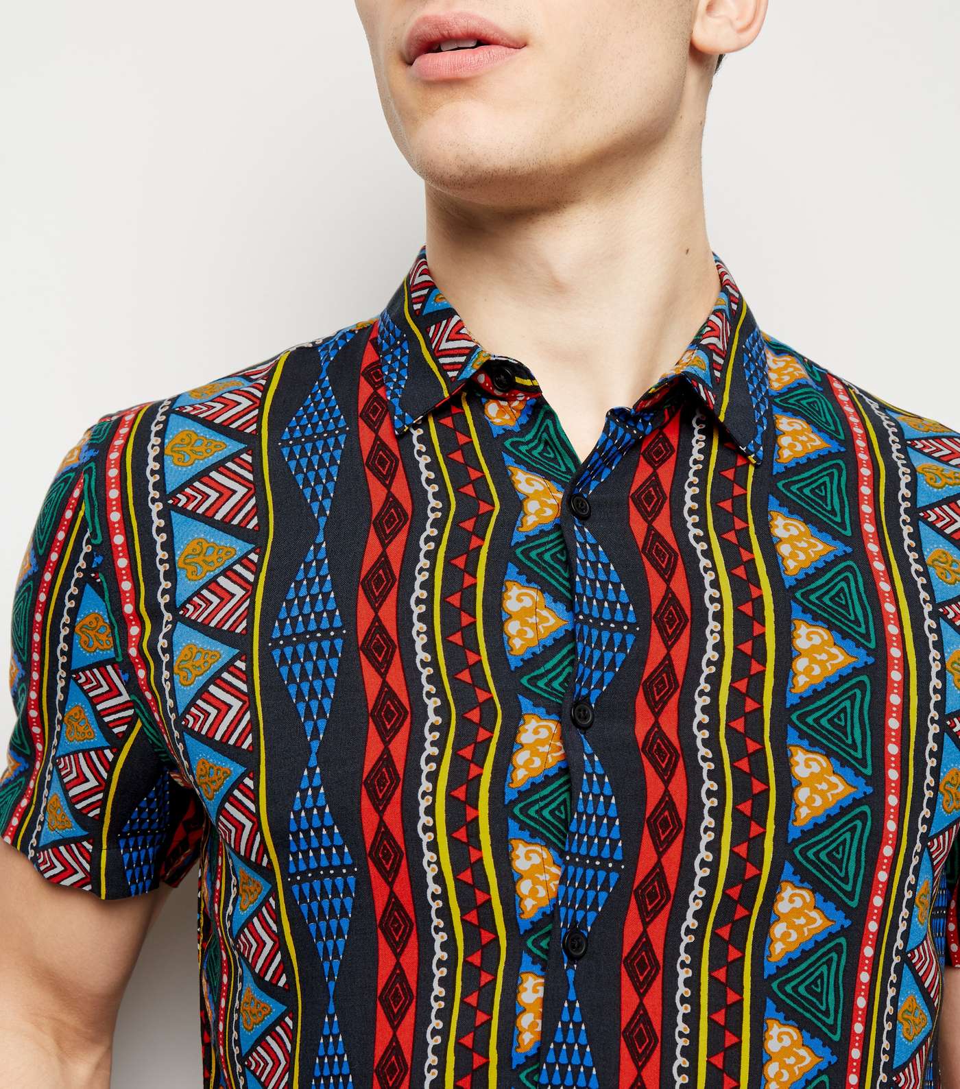 Multicoloured Geometric Print Shirt Image 5