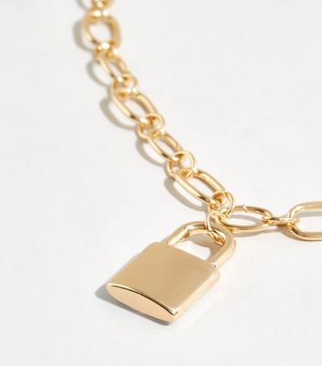 gold padlock chain