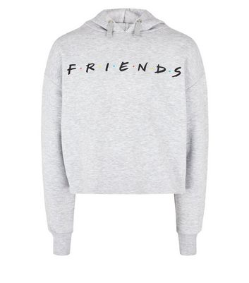 Girls Grey Friends Slogan Hoodie New Look