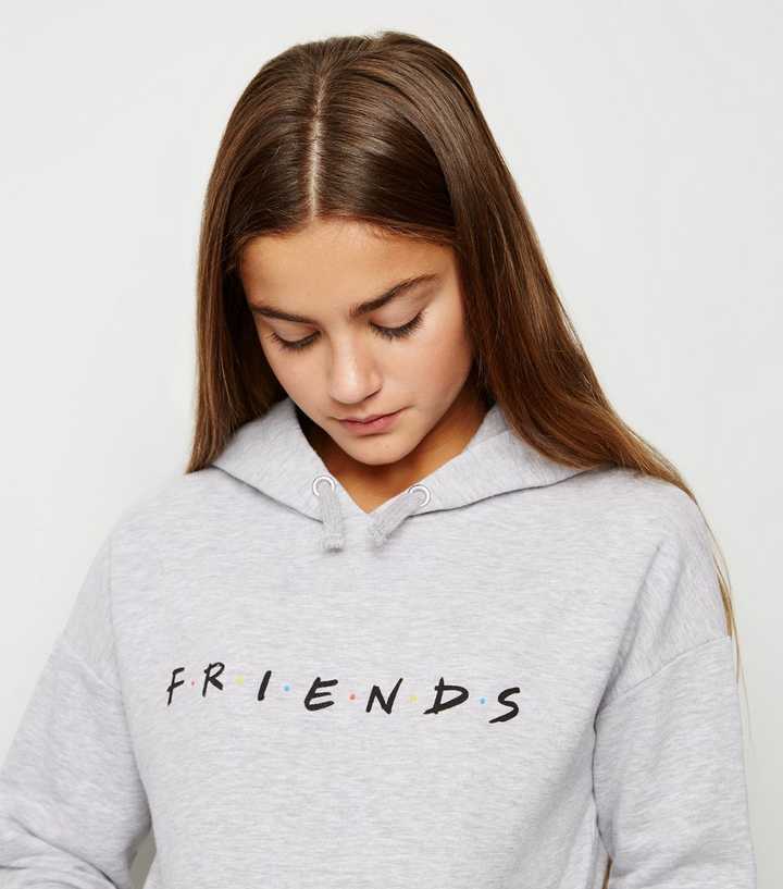 Girls Grey Friends Slogan Hoodie | New Look