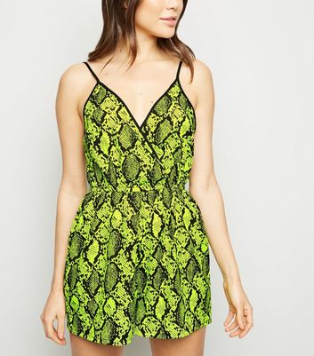 neon snake print playsuit