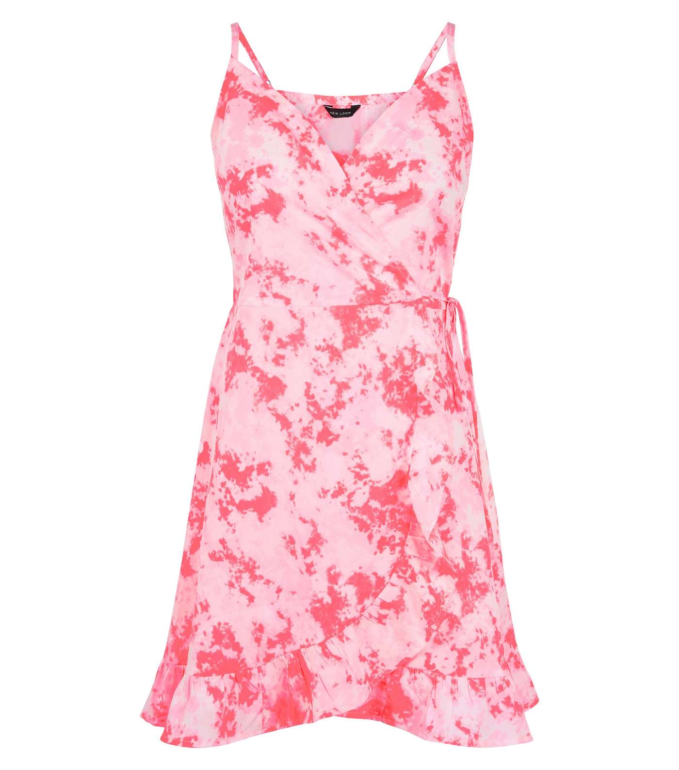 Pink Tie Dye Beach Wrap Dress Image 4