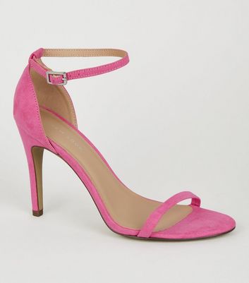 pink suedette heels