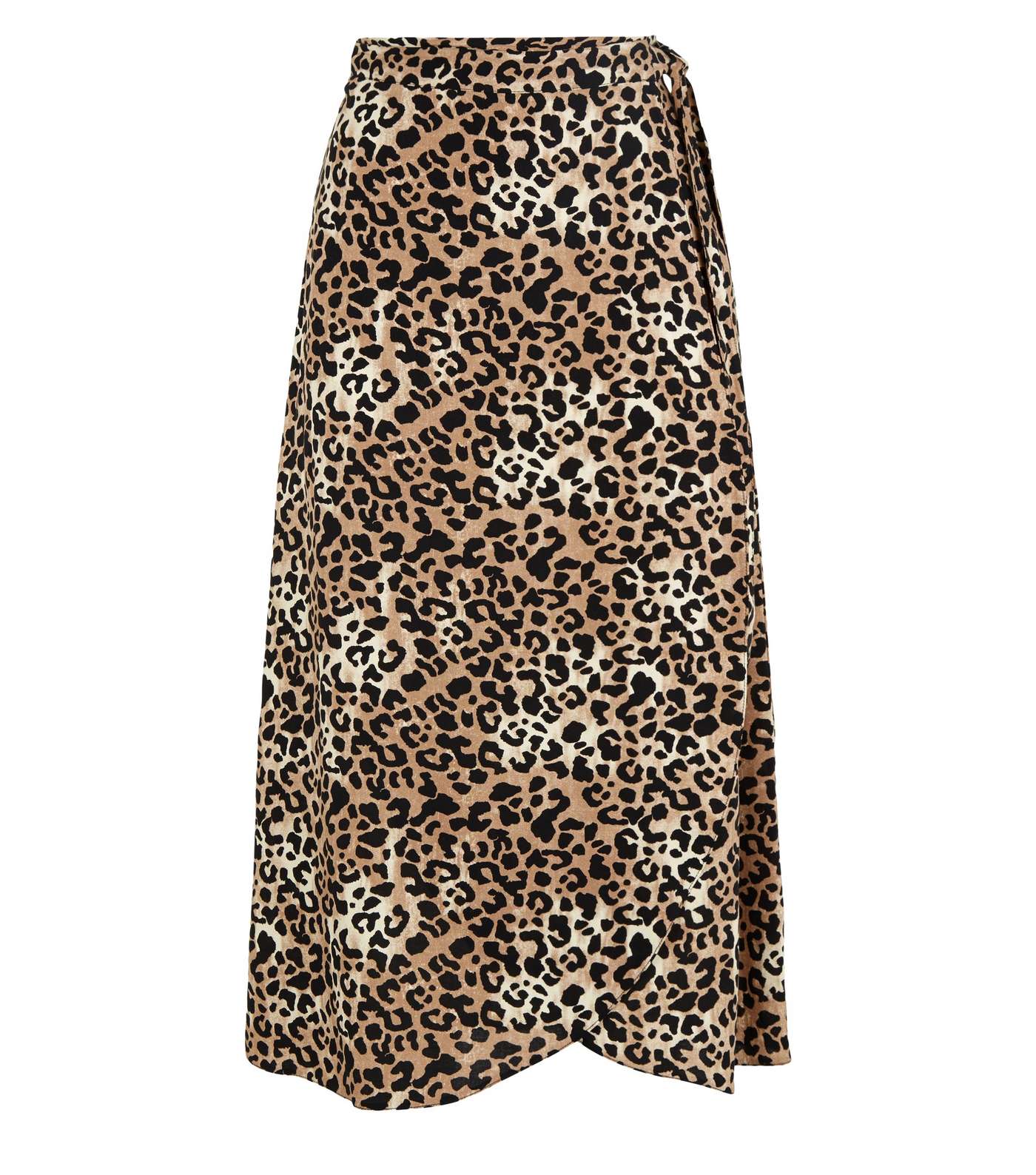Brown Leopard Print Wrap Midi Skirt  Image 4