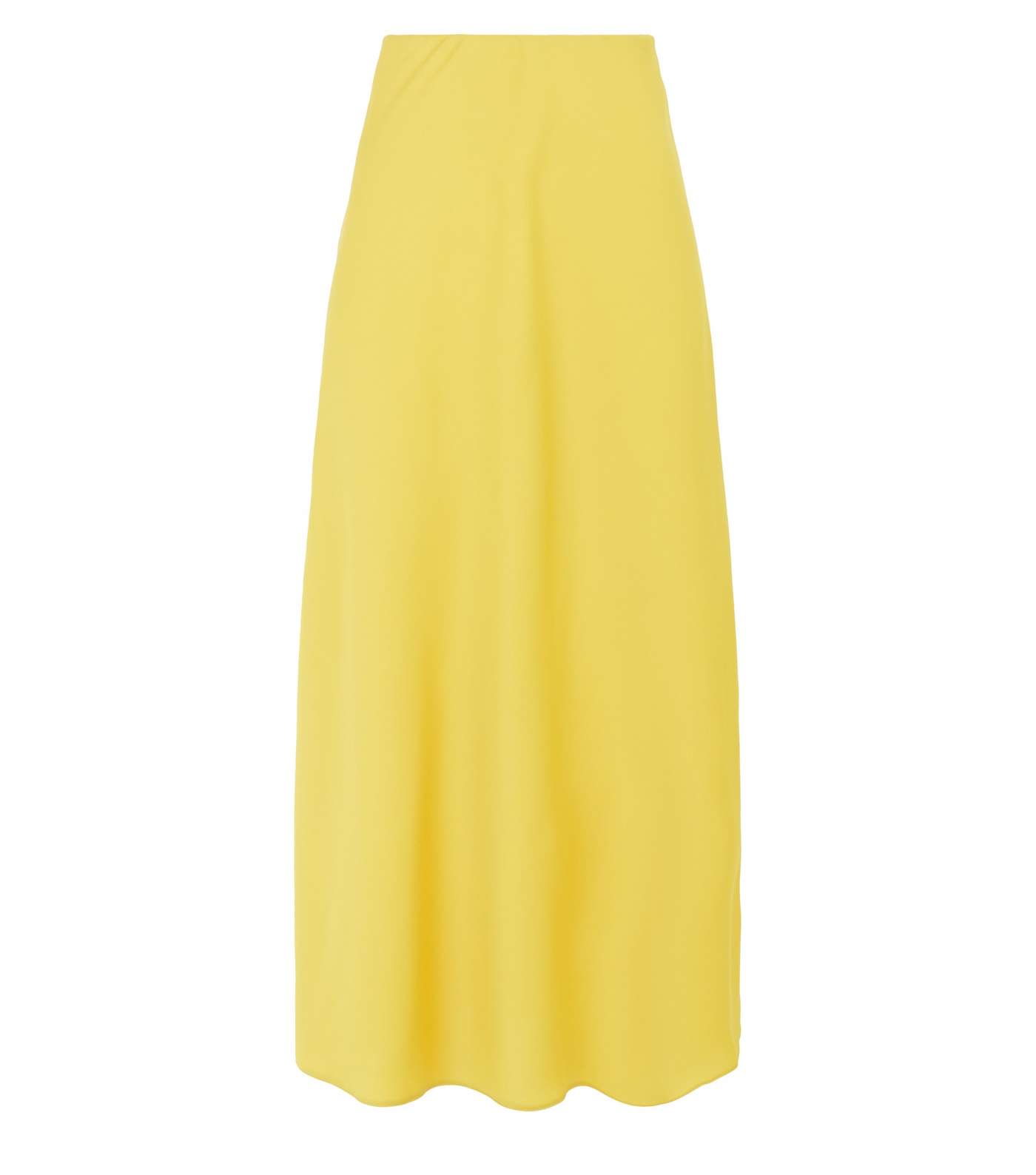 Mustard Satin Bias Cut Midi Skirt Image 4