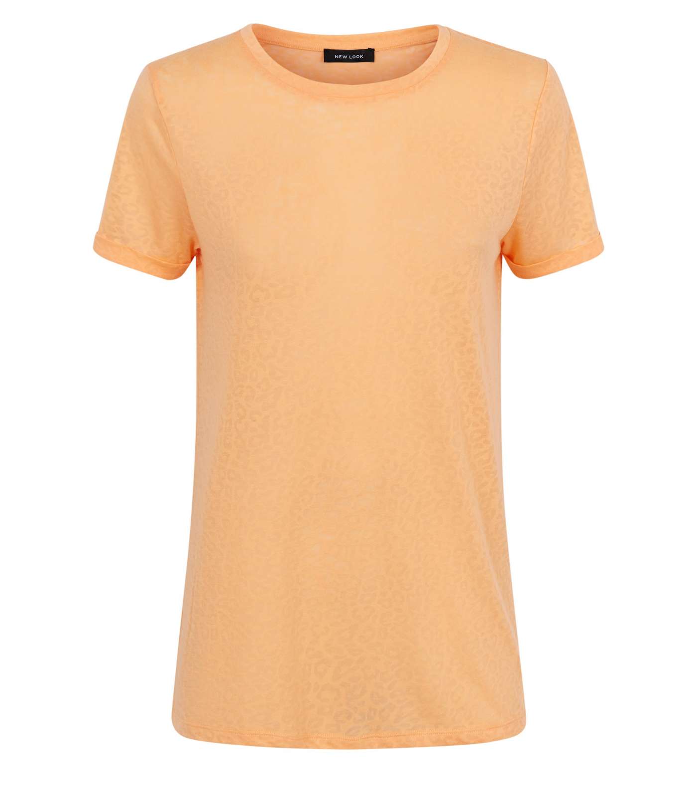 Orange Leopard Burnout T-Shirt Image 4