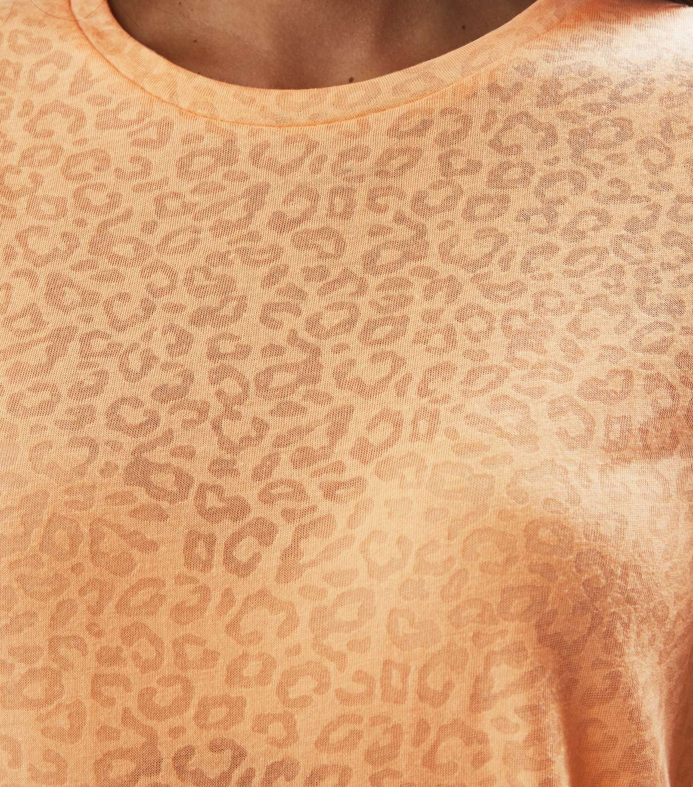 Orange Leopard Burnout T-Shirt Image 6