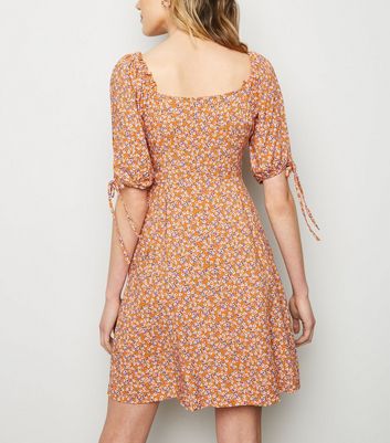 orange milkmaid dress
