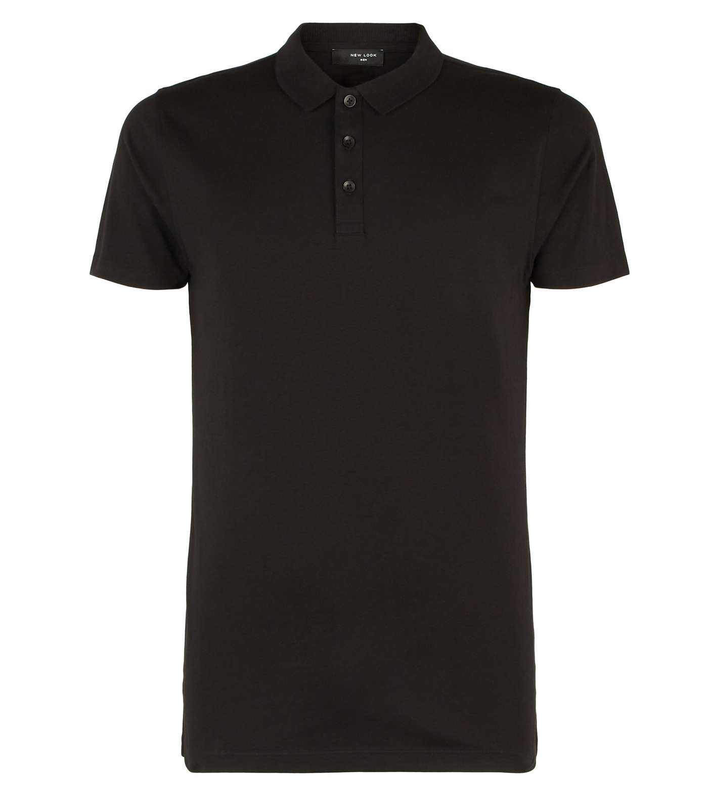 Black Muscle Fit Polo Shirt Image 4