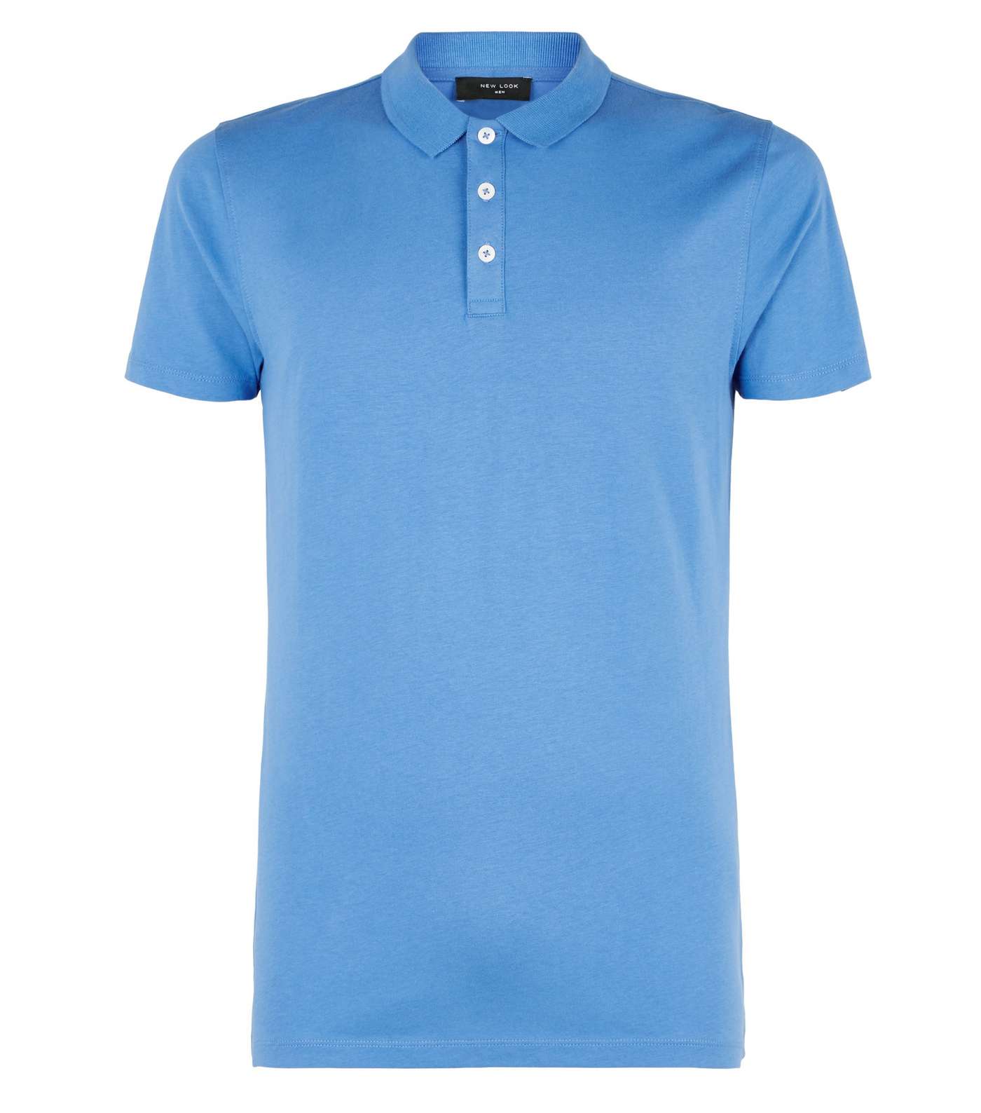 Bright Blue Muscle Fit Polo Shirt Image 4