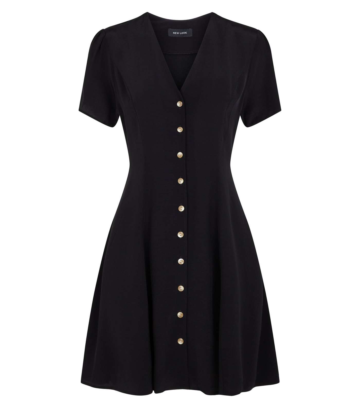 Black Button Up Tea Dress Image 4