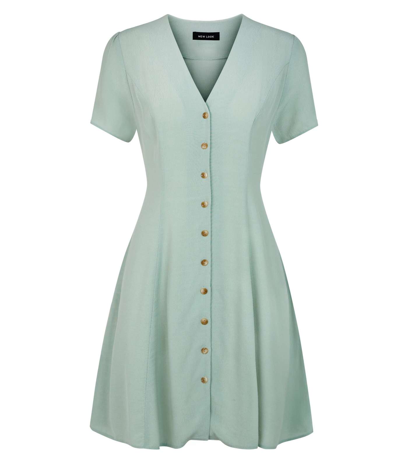 Mint Green Button Up Tea Dress Image 4
