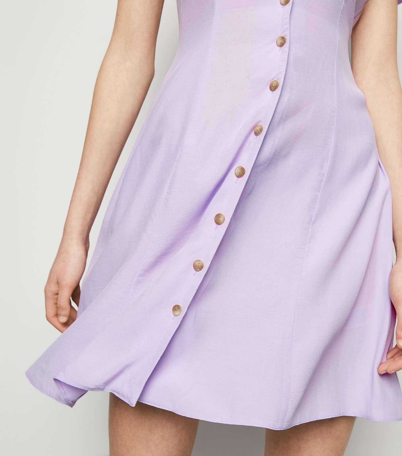 Lilac Button Up Tea Dress Image 3