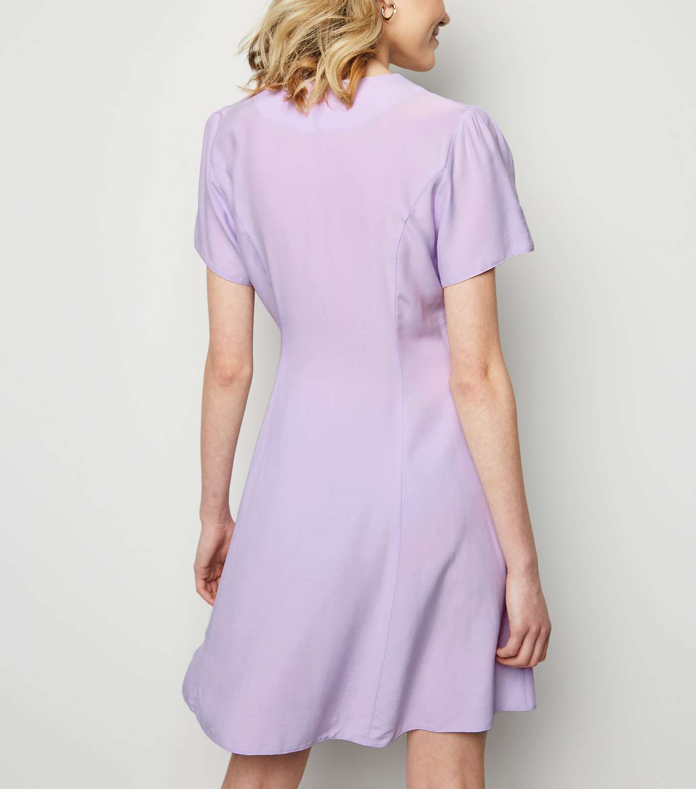Lilac Button Up Tea Dress Image 5