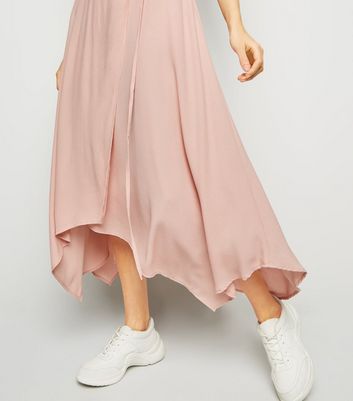 Dusty pink outlet wrap midi skirt