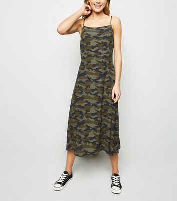 camo slip dress