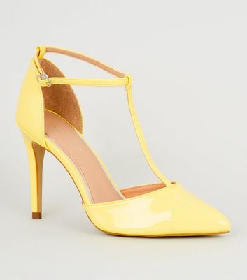 patent yellow shoes