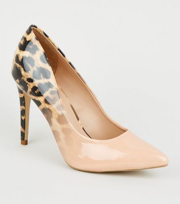 Nude Ombré Leopard Print Court Shoes 