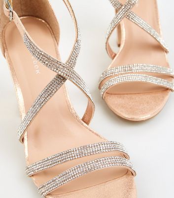 Rose gold block heels best sale new look