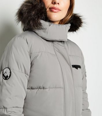short padded jacket with fur hood