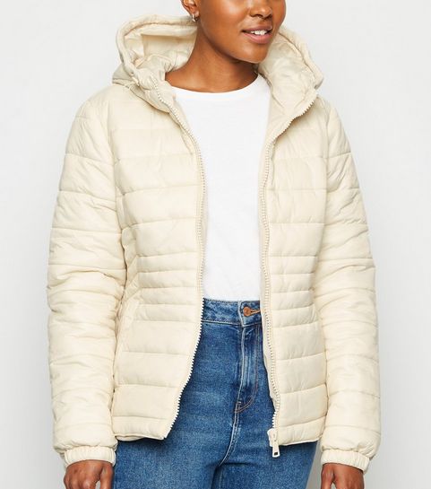 White Hooded Puffer Jacket 