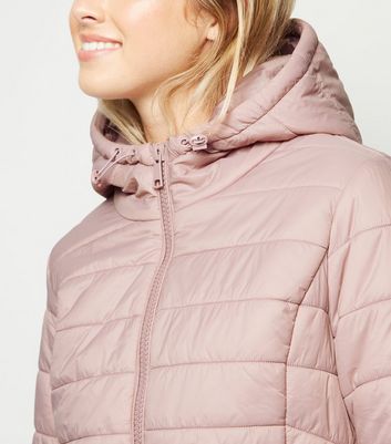 pale pink puffer coat