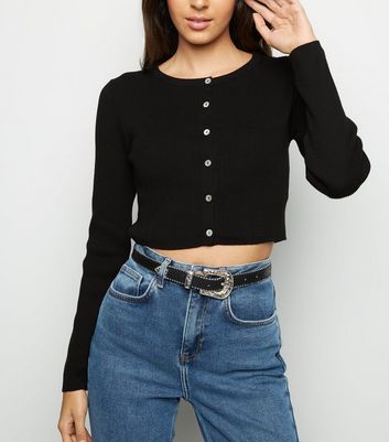 cropped cardigan with buttons