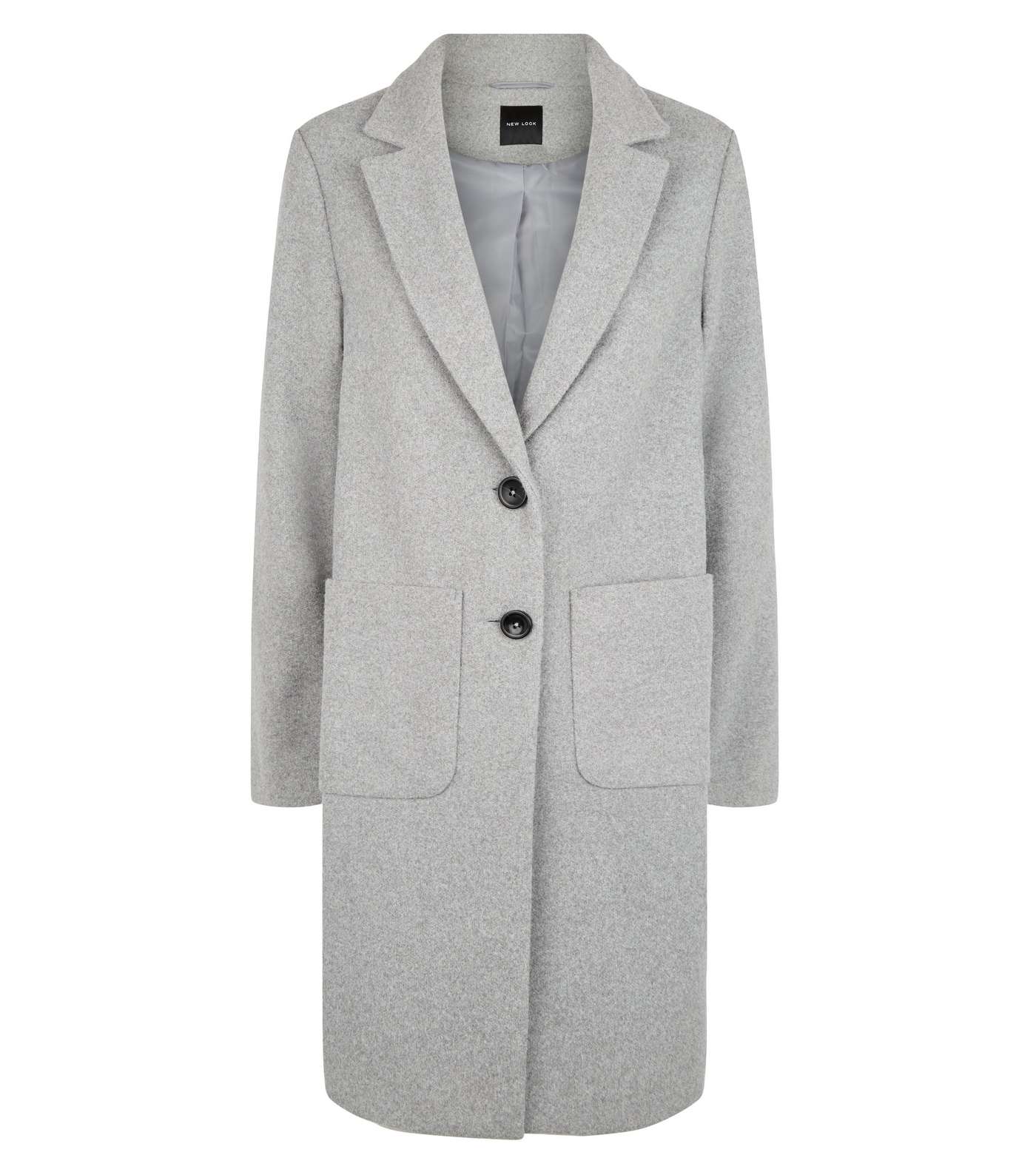 Pale Grey Revere Collar Coat Image 4
