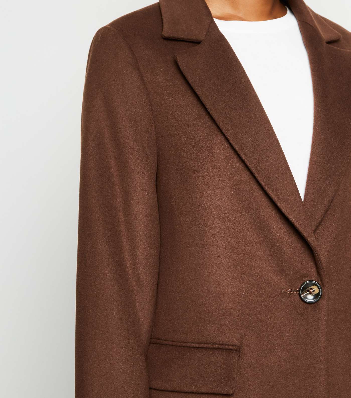 Dark Brown Revere Collar Coat Image 3