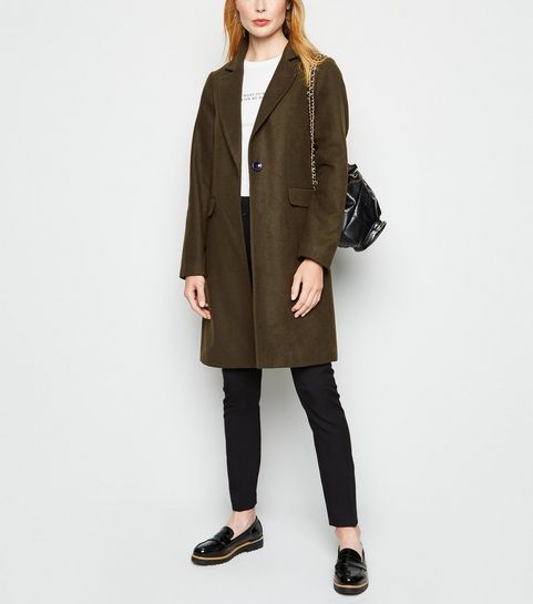 Olive Revere Collar Coat