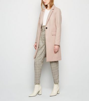 Pink Revere Collar Coat | New Look