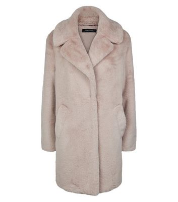 Pink fluffy coat new look outlet