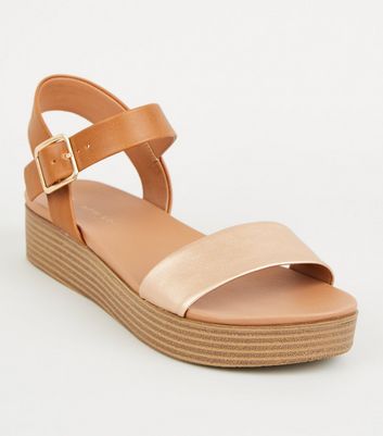 tan footbed sandals
