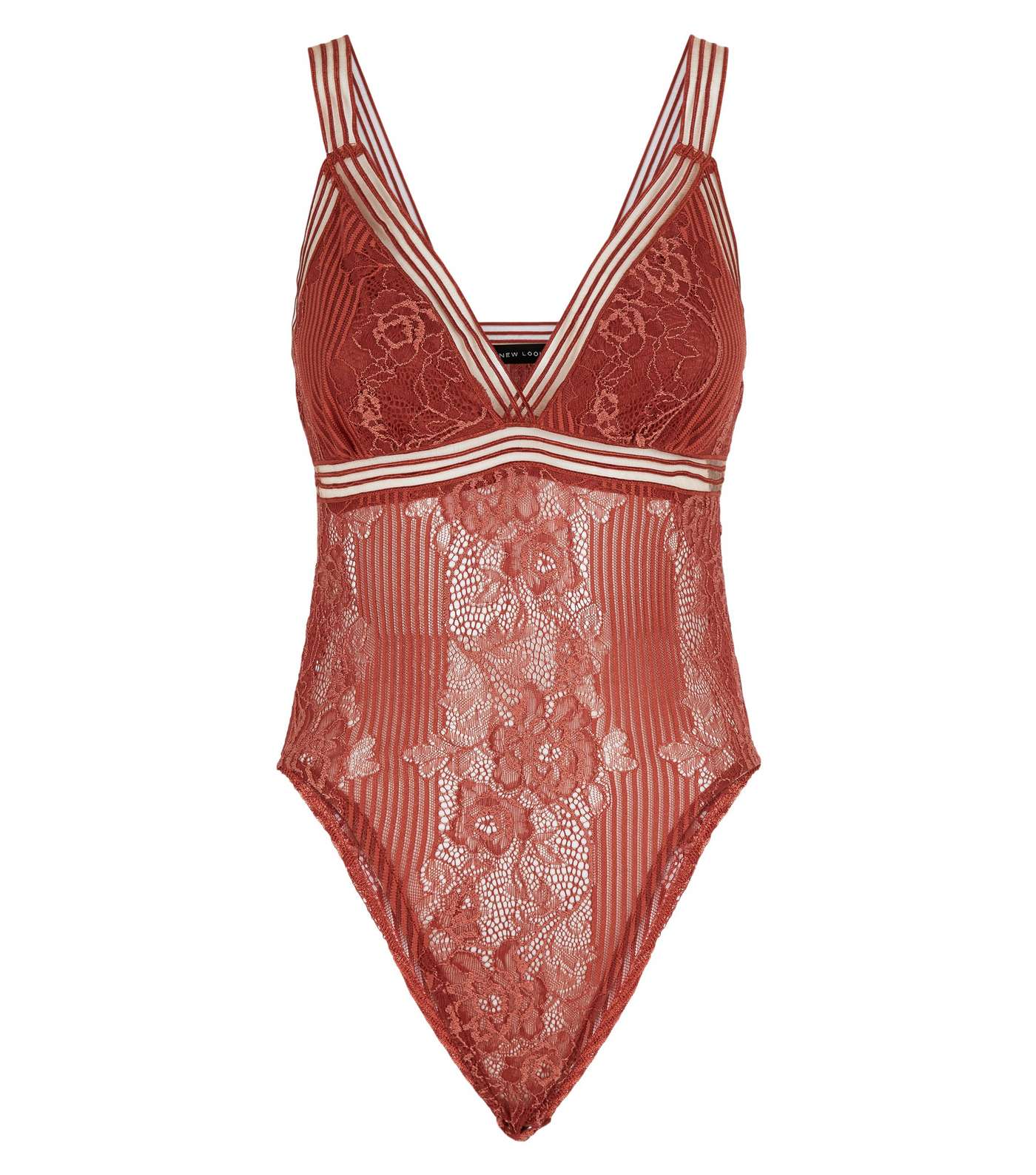 Rust Lace Strappy Bodysuit  Image 4