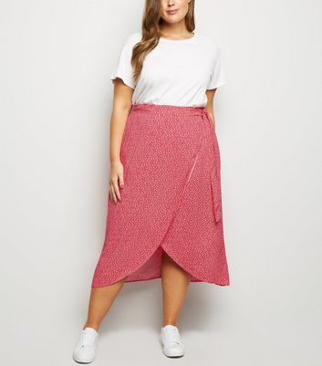new look pink midi skirt
