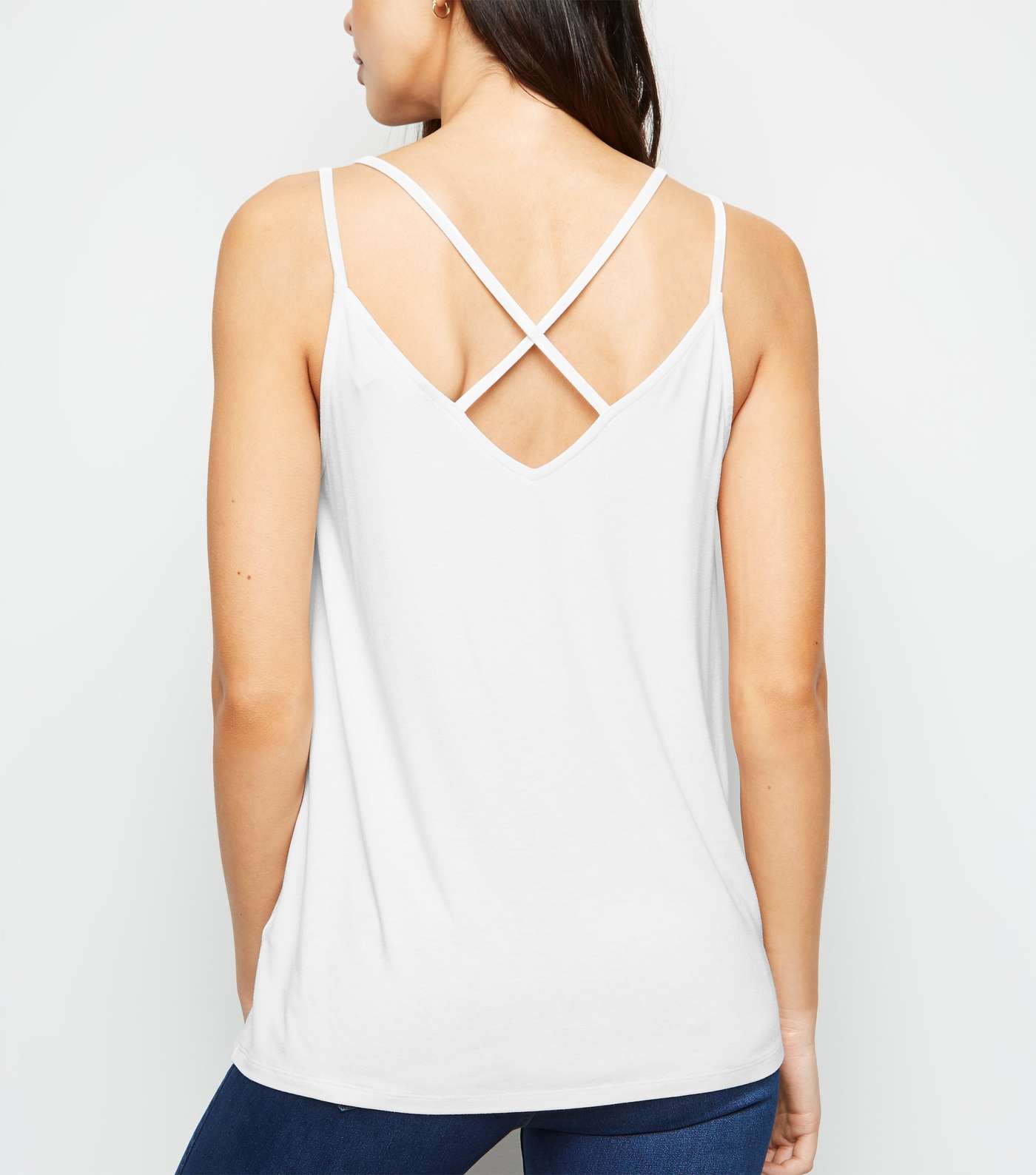Off White Cross Back Cami  Image 3