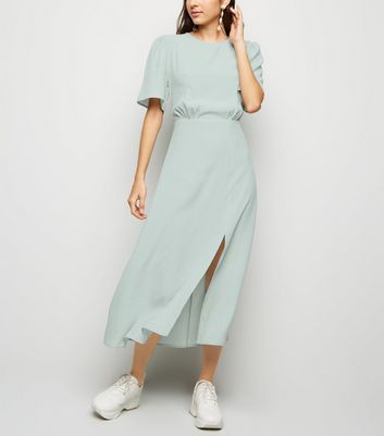 new look green midi dress