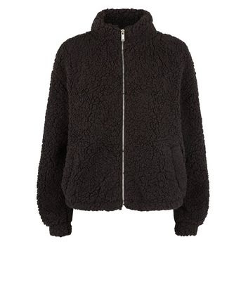 schwarze teddyfell jacke schwarze teddyfell jacke