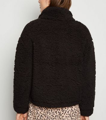 high neck teddy coat