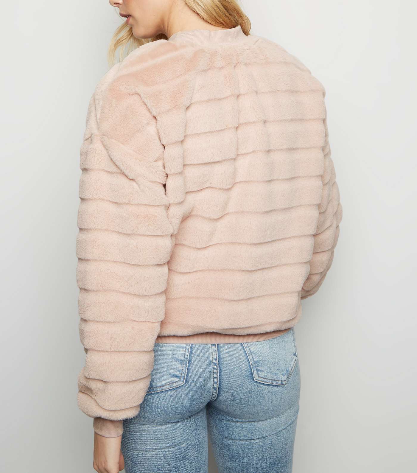Pale Pink Pelted Faux Fur Sweatshirt Image 5