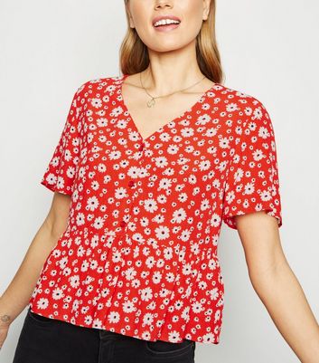 button up floral blouse