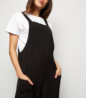 Black dungaree dress tall Clearance