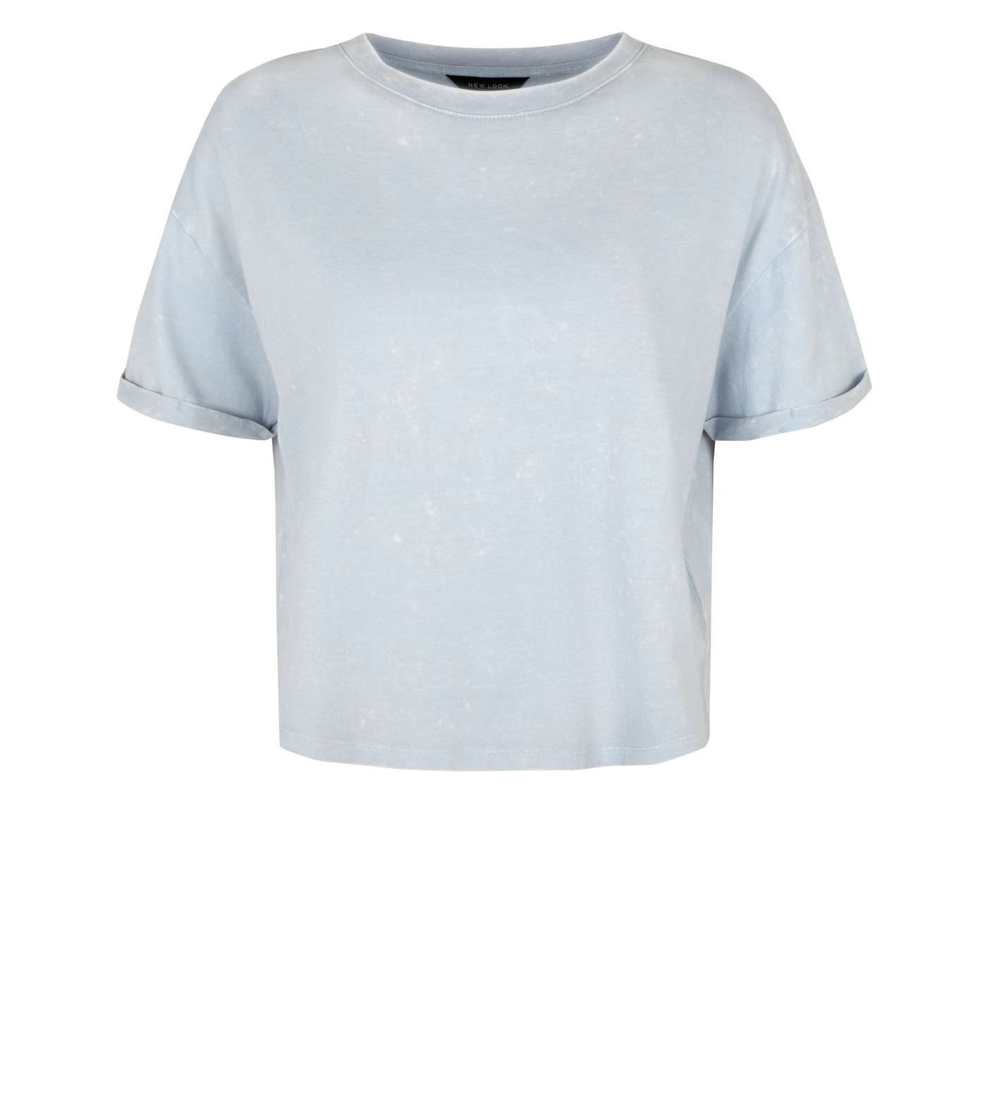 Pale Blue Acid Wash Crop T-Shirt Image 4