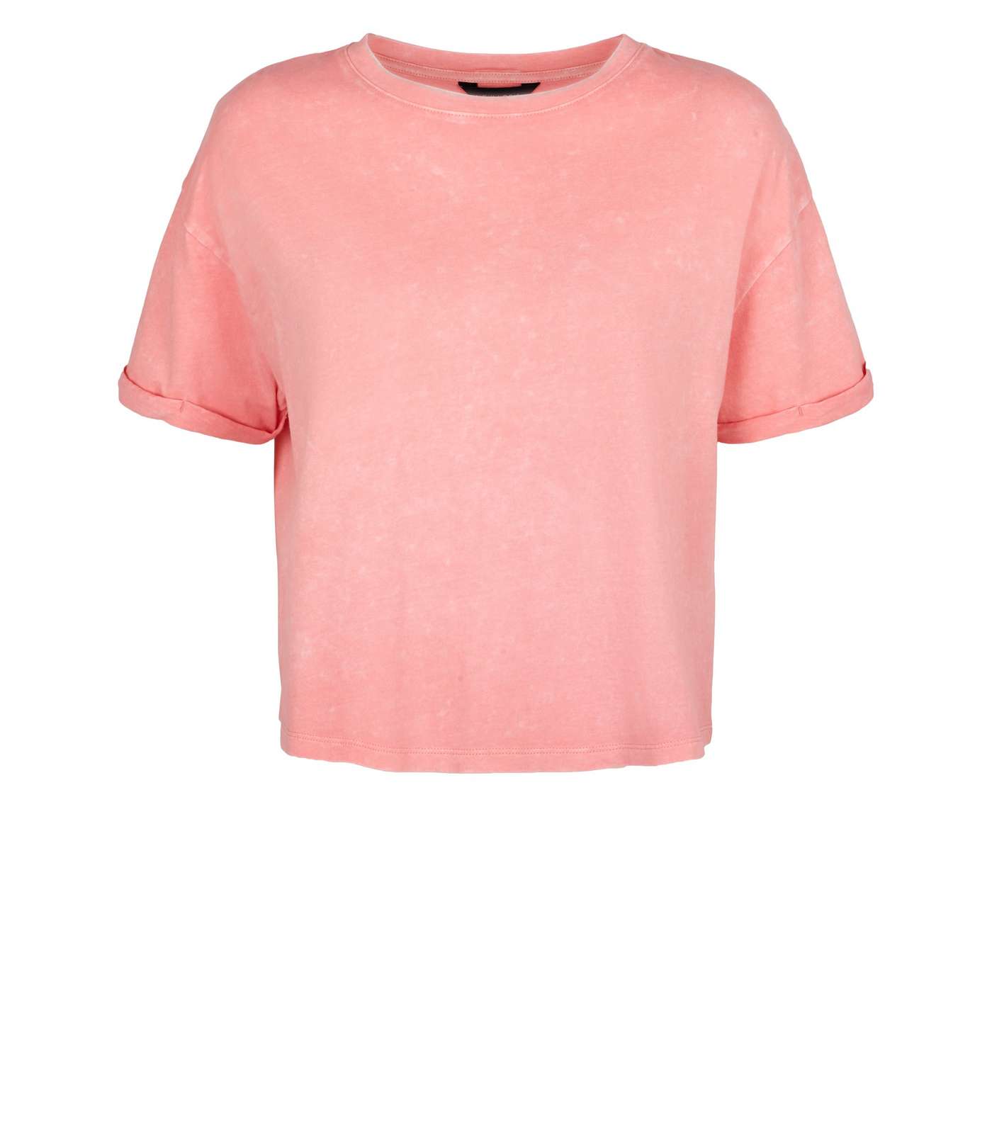 Pink Acid Wash Crop T-Shirt Image 4