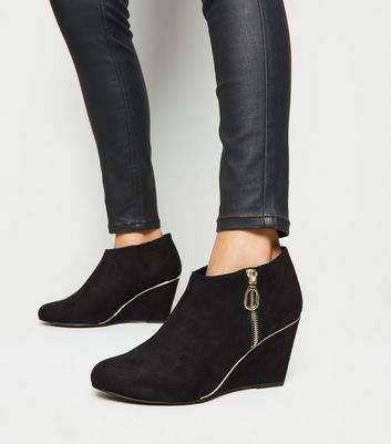 wide fit wedge ankle boots