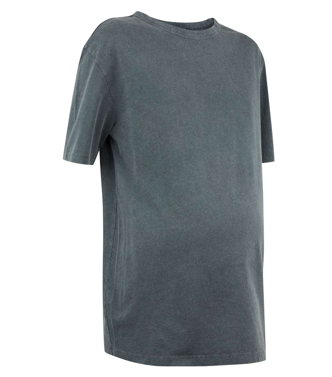 Maternity Grey Acid Wash Oversized T-Shirt Image 4