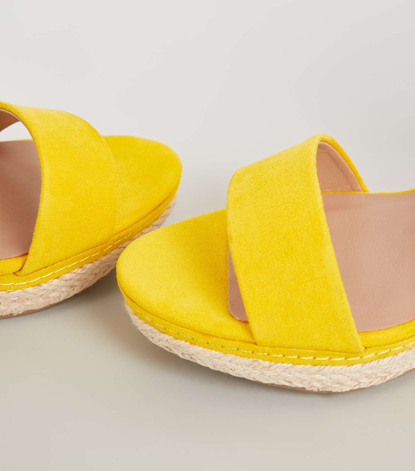 Girls Yellow Suedette Espadrille Wedges Image 4